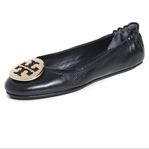 Tory burch leather flat ballerinas size 6 colour black New